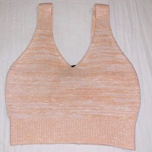 4/$25♦️FOREVER21 Sweater Crop Top Peach & White